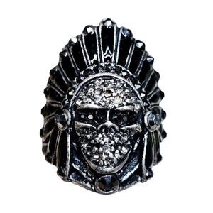 Indian‎ Chief Black Skull Bike Tough Ring. Sz. 8.5. Harley vibe. Cool. Gangster